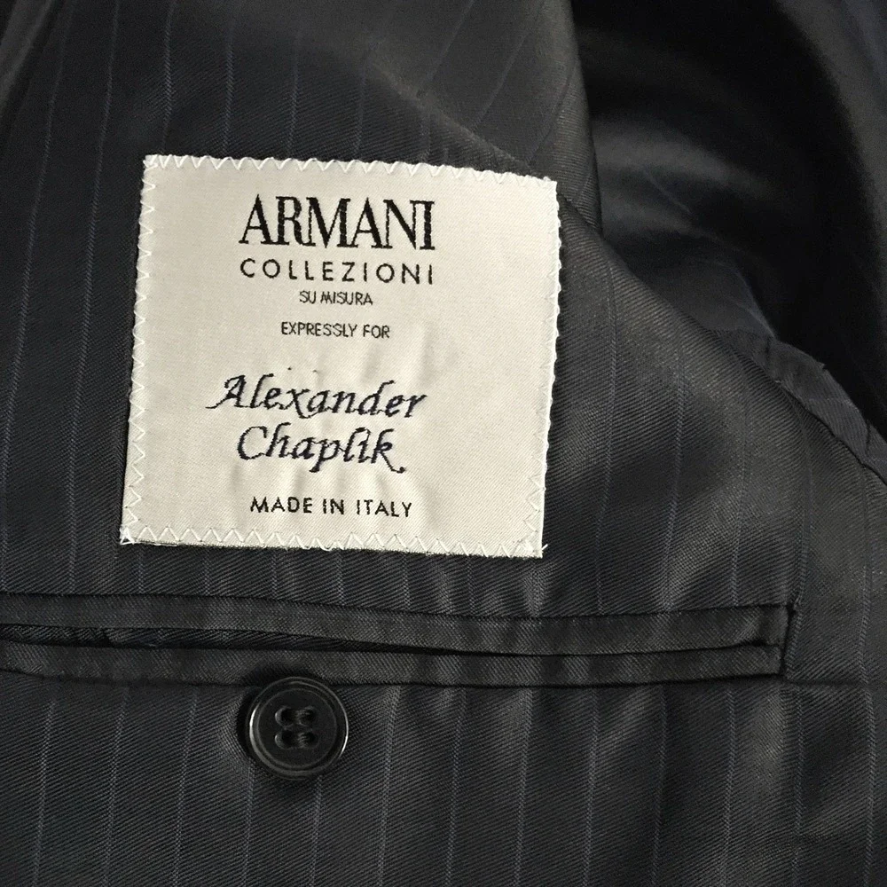 Armani Collezioni Su Misura Mens Navy Blue Super 150s Wool Blazer Jacket 41R